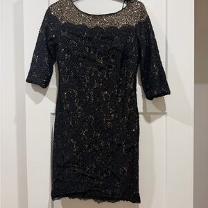Le Chateau Black Sequin Lace Dress